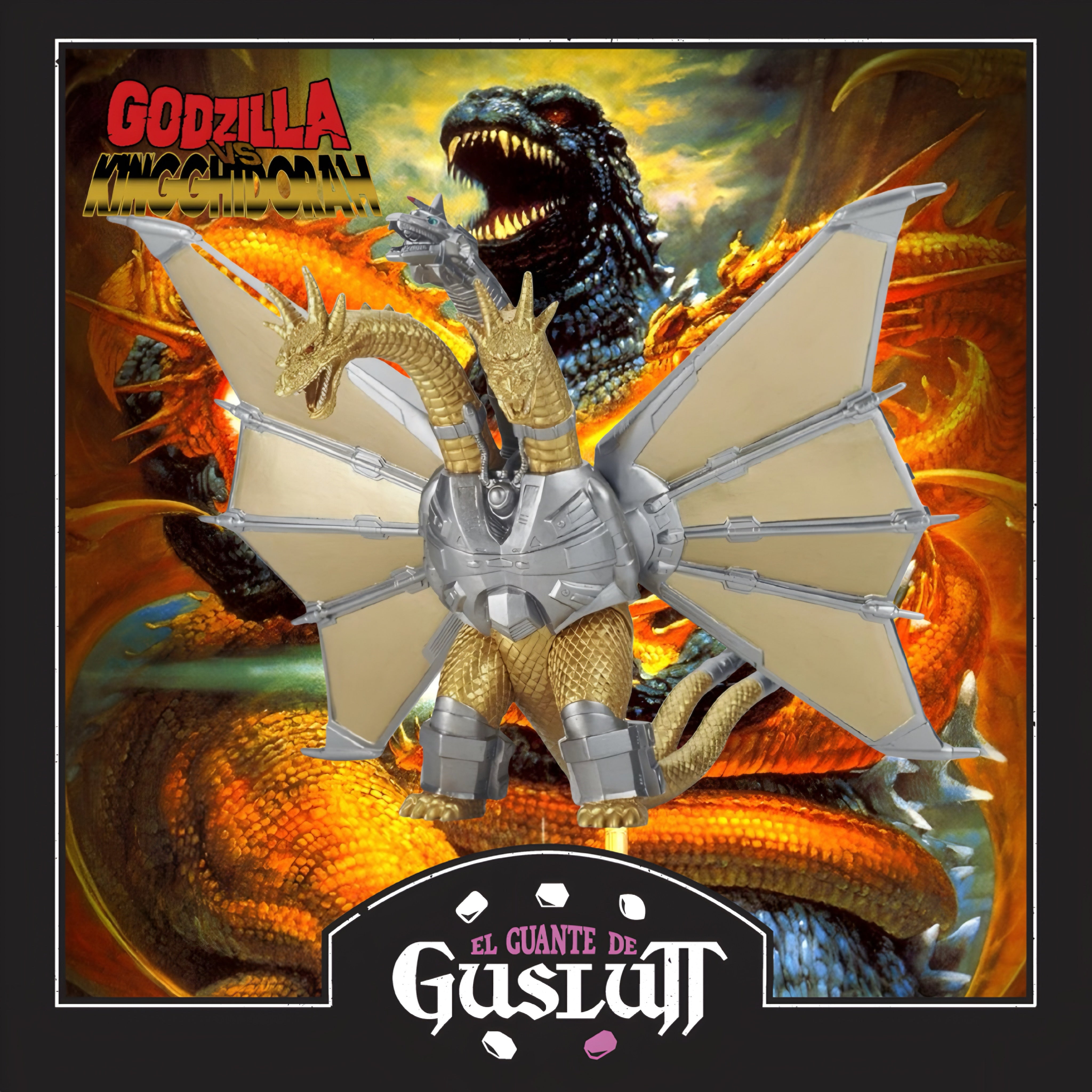 Figura de Vinilo Suave Bandai Namco Godzilla Movie Monster Series Mecha-King Ghidorah: Godzilla vs King Ghidorah Escala 1/10