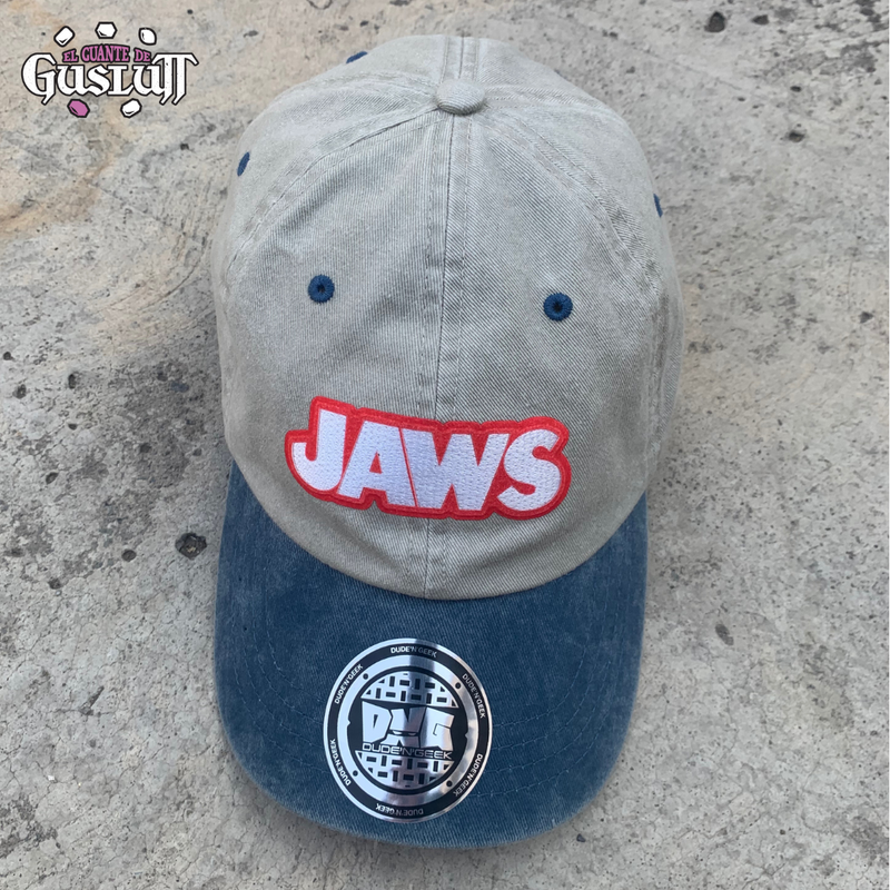 Gorra Jaws Logo Beige-Azul Vintage