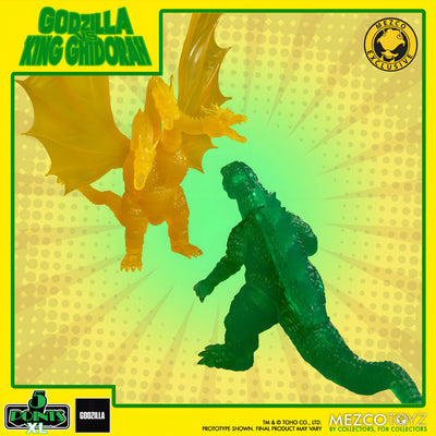 Set de Figuras Mezco Toyz Godzilla Destroy All Monsters Godzilla vs King Ghidorah 5 Puntos XL Edición Exclusiva