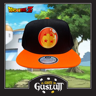 Gorra Dragon Ball Z Esfera 4 Estrellas Negra/Naranja Snapback
