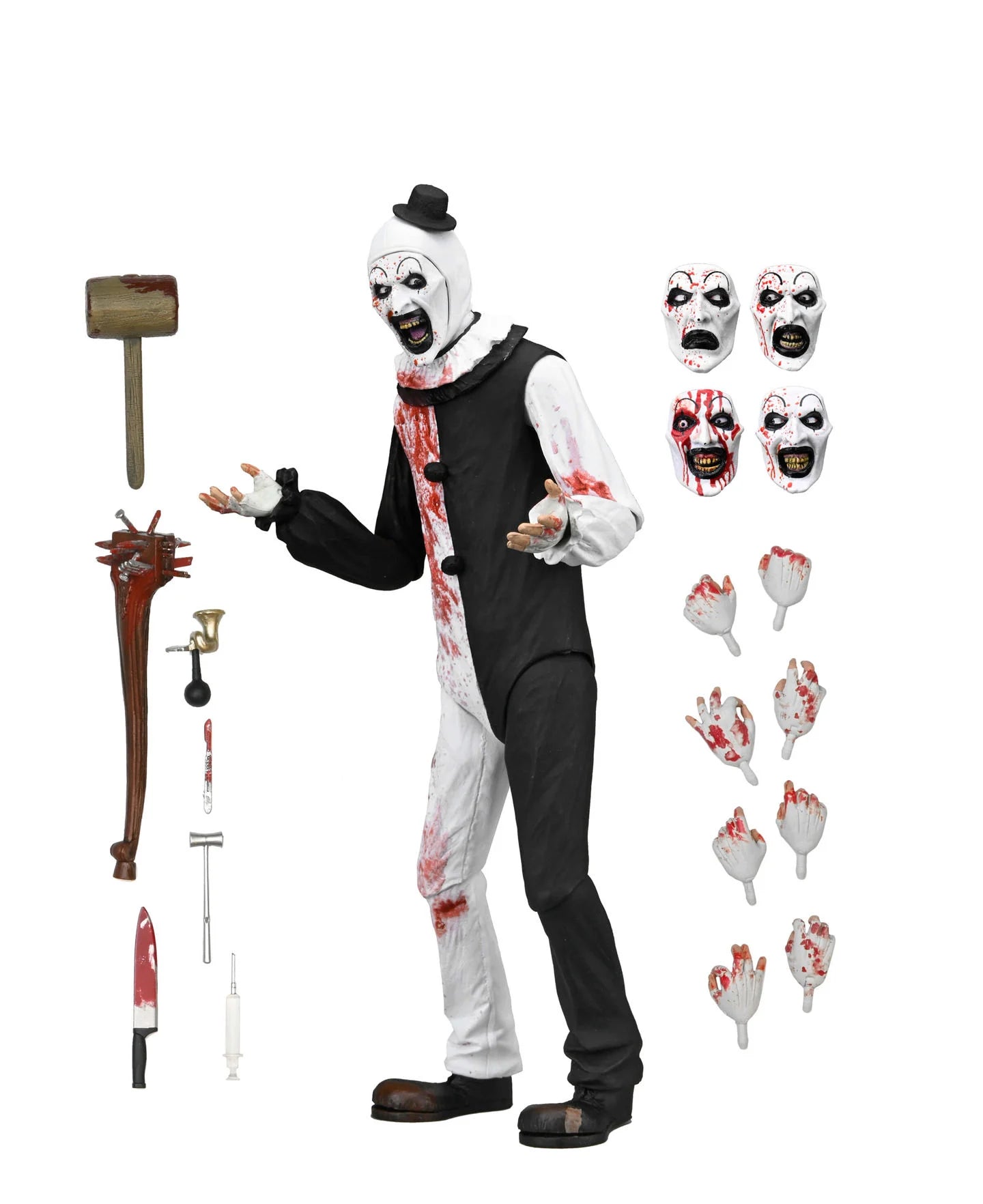 Figura NECA Terrifier ll Art The Clown (Blood Splattered) Versión Ultimate