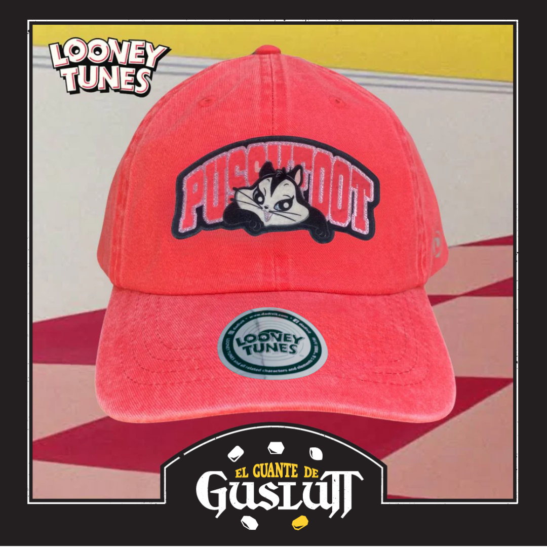 Gorra Looney Tunes Pussyfoot Coral Tipo Deslavada