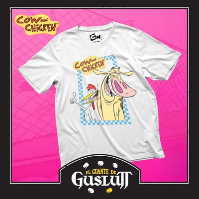 Playera Cartoon Network Cow and Chicken Blanca