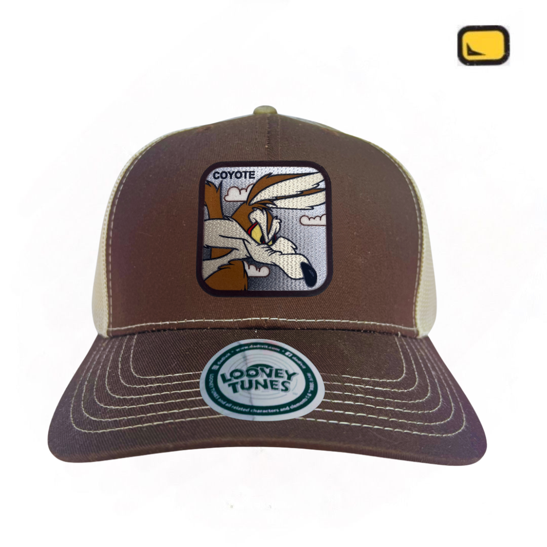 Gorra Looney Tunes Wile E. Coyote Café/Beige Tipo Trucker Premium