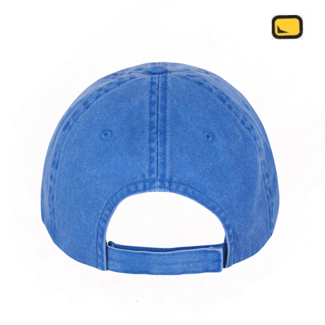 Gorra Los Caballeros del Zodiaco Saga de Géminis Azul Royal Tipo Deslavada
