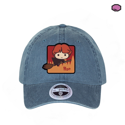 Gorra Harry Potter Chibi Ron Azul Tipo Deslavada