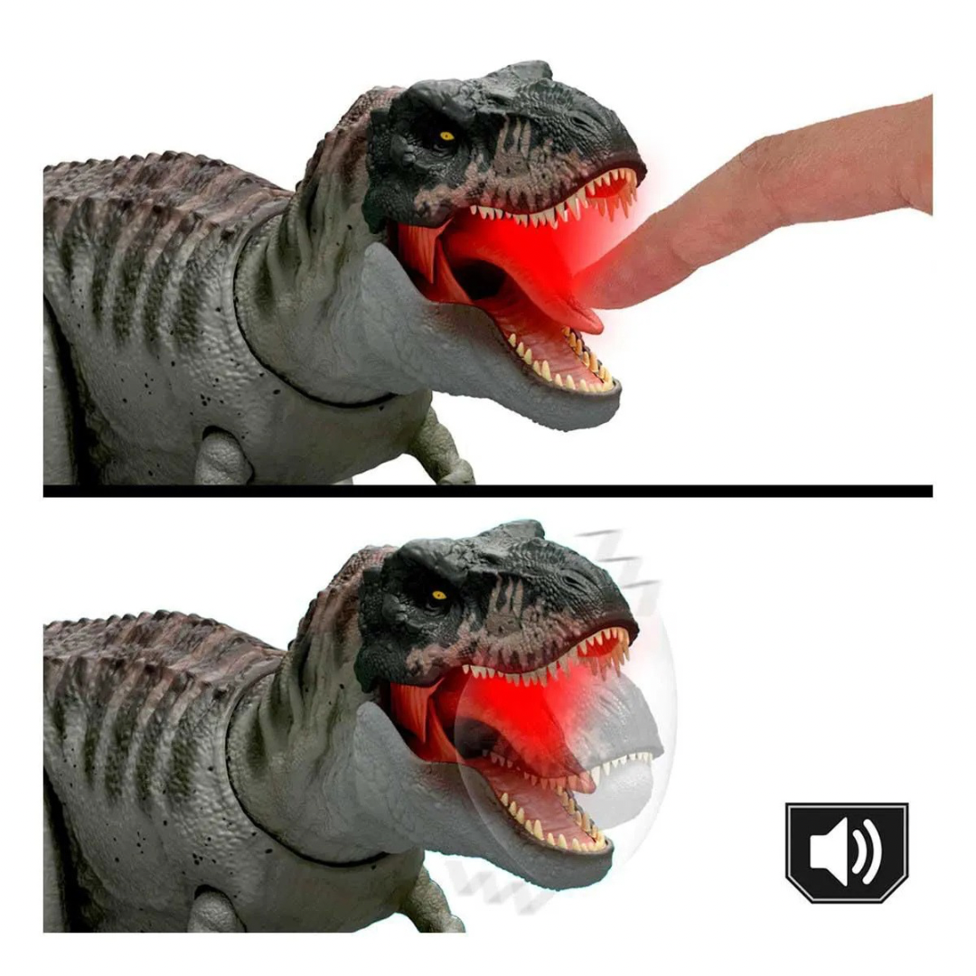 Figura Jurassic World Rebirth Tyrannosaurus Rex con Acción de Batalla y Sonido