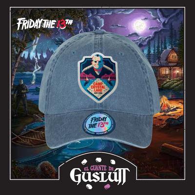 Gorra Friday the 13th Camp Crystal Lake Est. 1935 Azul Tipo Deslavada