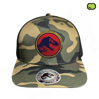 Gorra Jurassic Park A New Era Logo Camo Tipo Trucker Premium