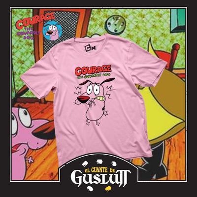 Playera Cartoon Network Coraje el perro Cobarde Rosa