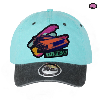 Gorra Back to the Future Delorean Edición 35 Aniversario Menta/Gris Tipo Deslavada