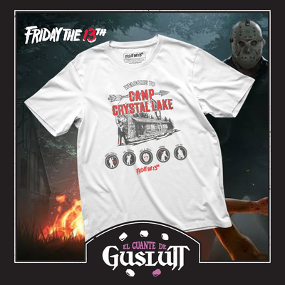 Playera Friday the 13th Camp Crystal Lake Blanca