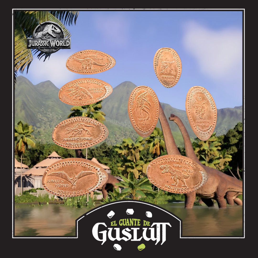 Set de Monedas Conmemorativas Jurassic World #1 Versión Edición Limitada Exclusivas de Universal Studios