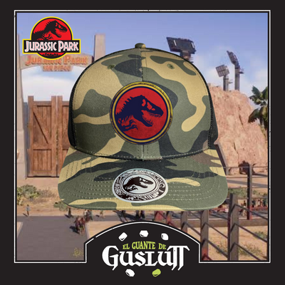 Gorra Jurassic Park A New Era Logo Camo Tipo Trucker Premium