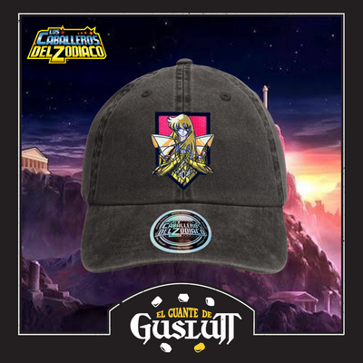 Gorra Los Caballeros del Zodiaco Shaka de Virgo Gris Tipo Deslavada