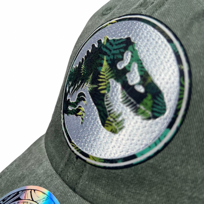 Gorra Jurassic World Logo Jungle Verde Tipo Deslavada