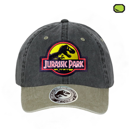 Gorra Jurassic Park “Yellow Classic Logo” Gris-Beige Vintage