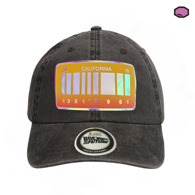 Gorra Back to the Future Delorean 2015 License Plate Gris Tipo Deslavada
