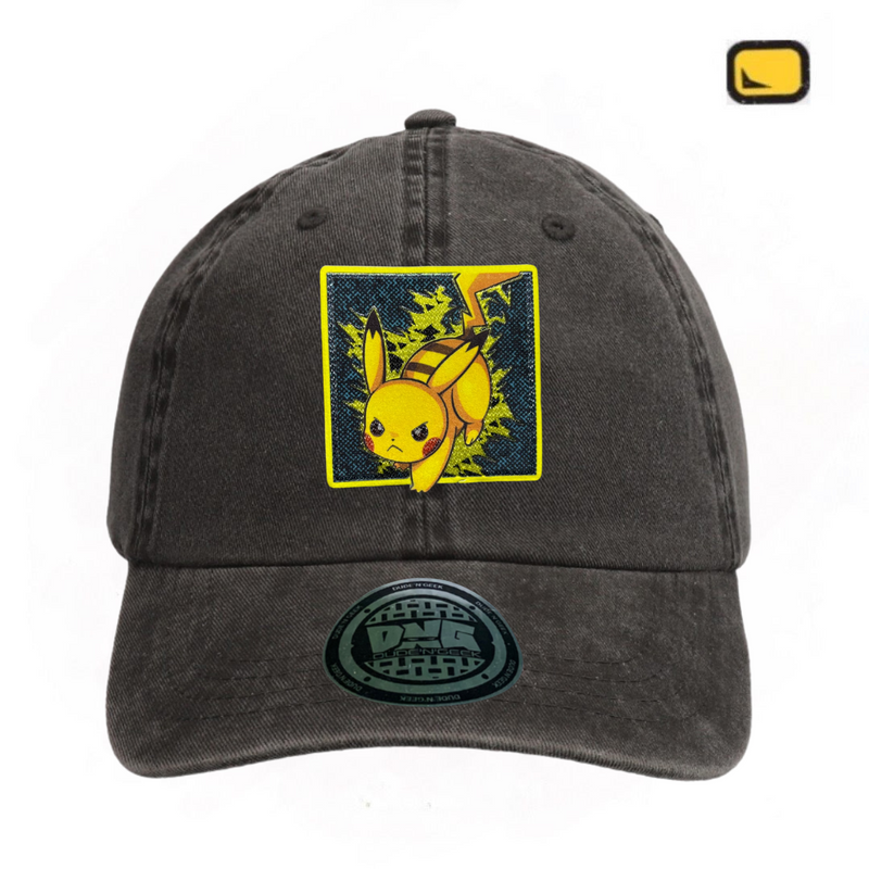 Gorra Pokémon “Pikachu Thunderbolt” Gris Vintage