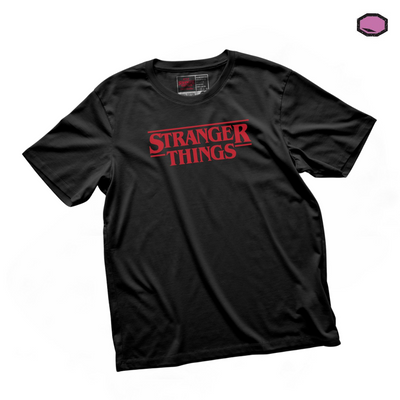Playera Stranger Things Logo Clásico Negra