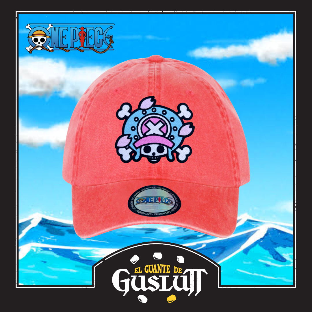 Gorra One Piece Bandera Tony Tony Chopper Coral Tipo Deslavada