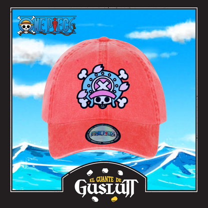 Gorra One Piece Bandera Tony Tony Chopper Coral Tipo Deslavada