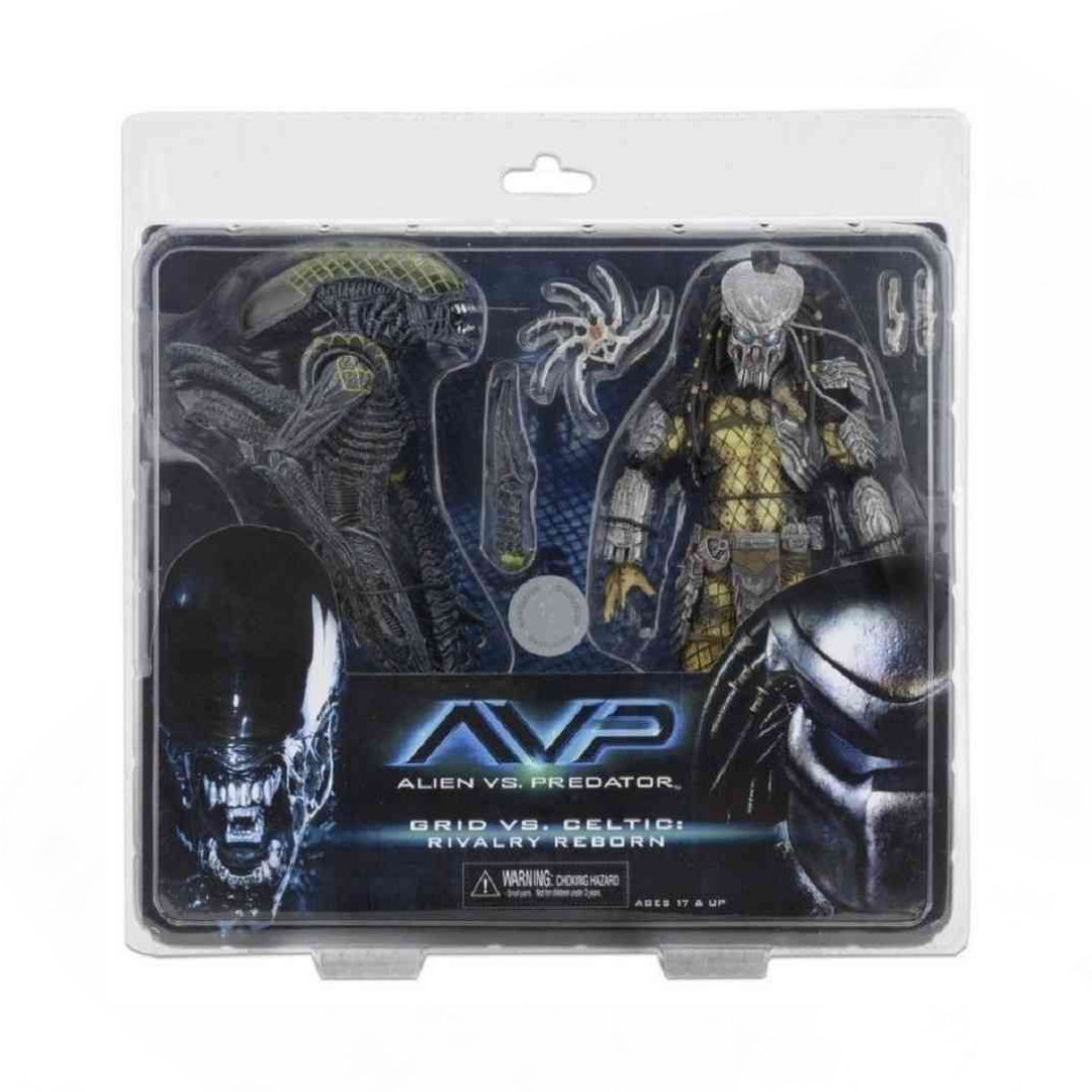 Set de Figuras NECA Alien vs Predator Grid vs Celtic: Rivarly Reborn Edición Exclusiva