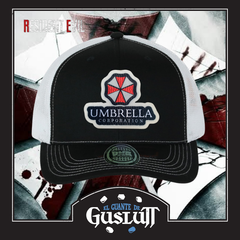 Gorra Resident Evil “Umbrella Corporation” Negra-Blanca Trucker