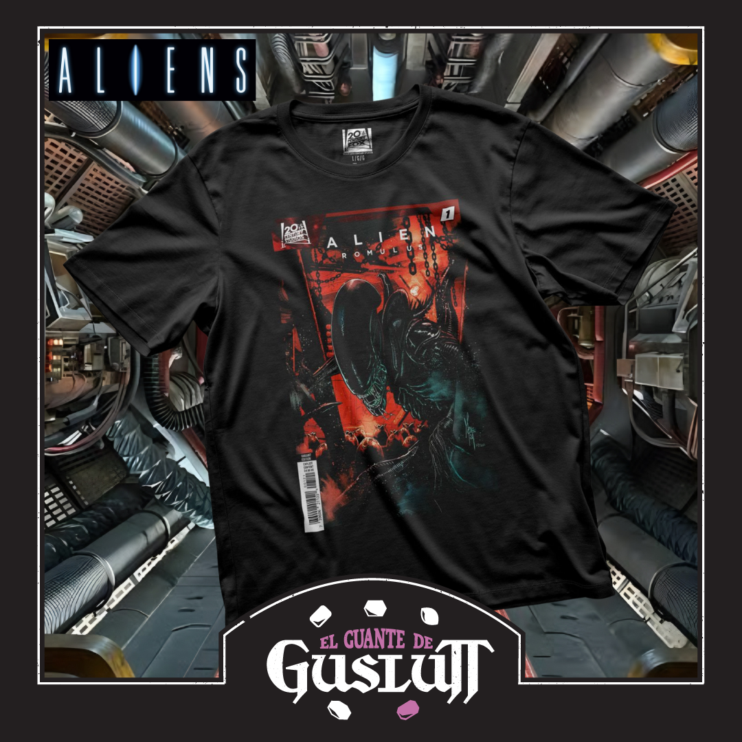 Playera Aliens Portada Cómic Variante Alien Romulus #1 Negra