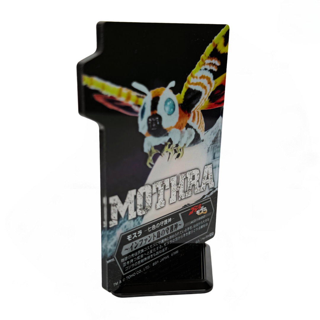 Tarjeta Acrílica con base Mothra (1992) Ichiban Kuji F Prize — Edición Japonesa