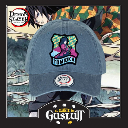 Gorra Demon Slayer: Kimetsu No Yaiba Pilar del Agua Giyu Tomioka Azul Tipo Deslavada