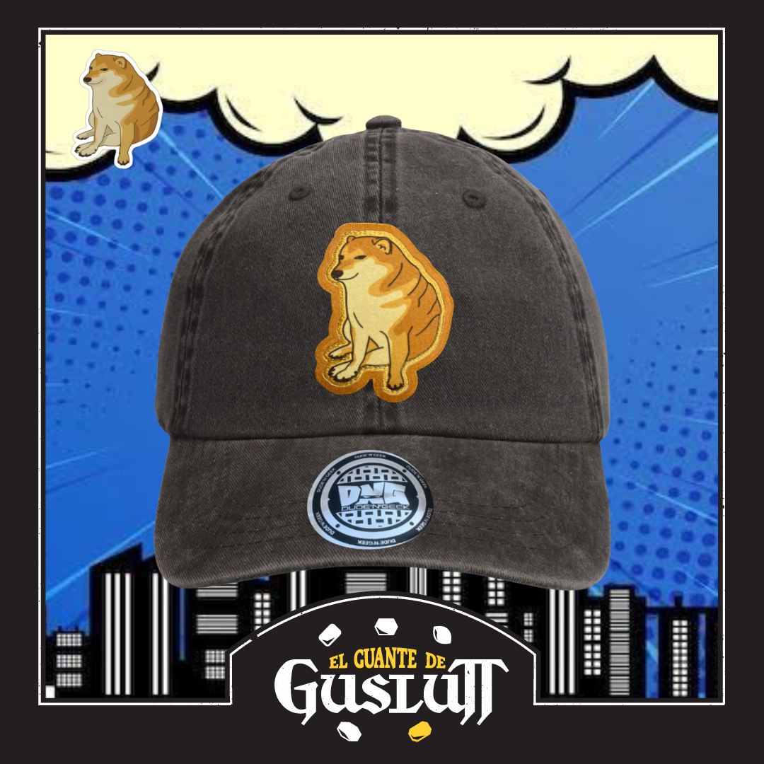 Gorra Cheems Gris Tipo Deslavada