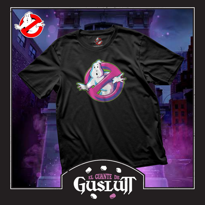 Playera Ghostbusters Logo Neón Negra