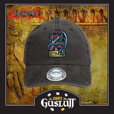 Gorra Yu-Gi-Oh! Red Eyes Black Dragon Gris Tipo Deslavada
