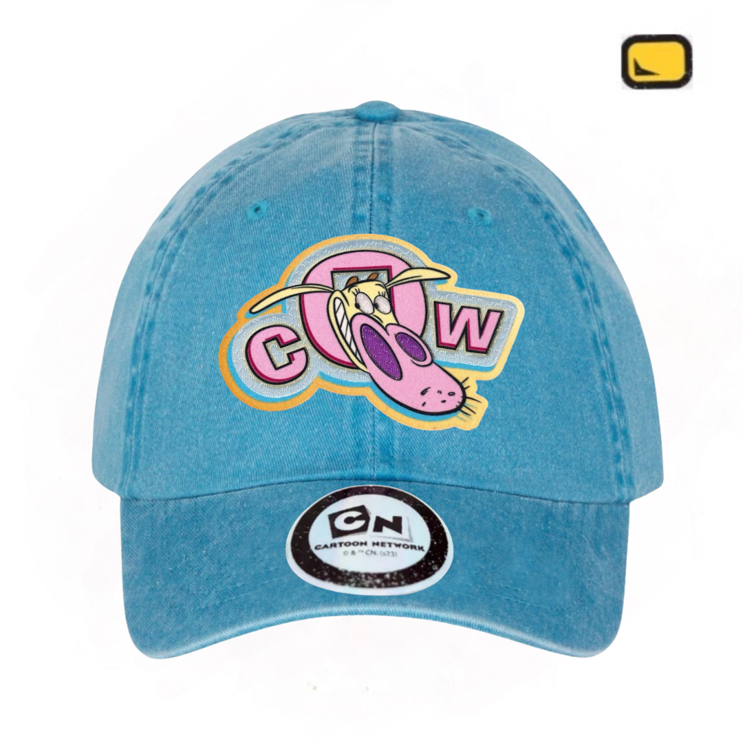 Gorra Cartoon Network La Vaca y el Pollito (Cow) Turquesa Tipo Deslavada