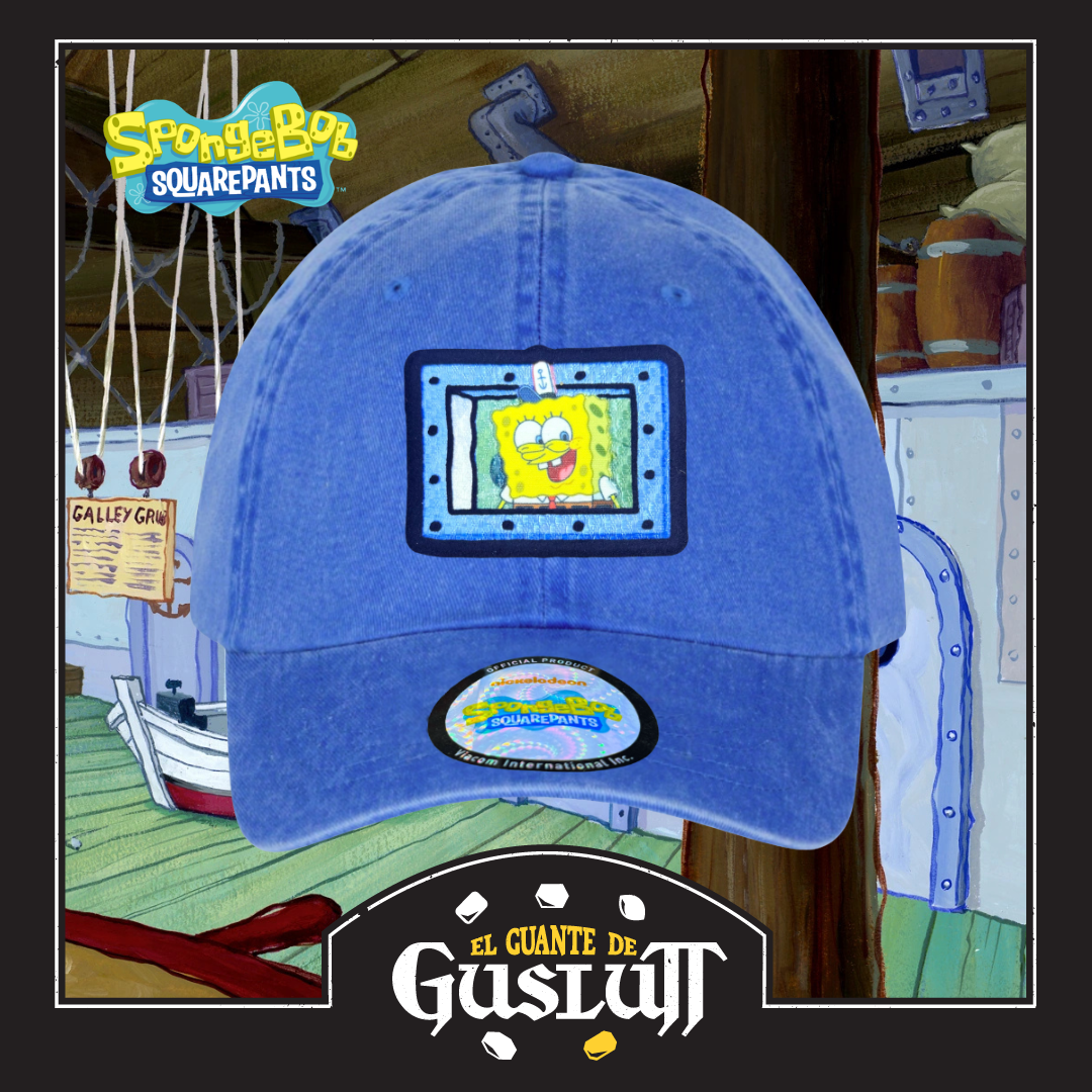 Gorra Nickelodeon Bob Esponja Azul Royal Tipo Deslavada
