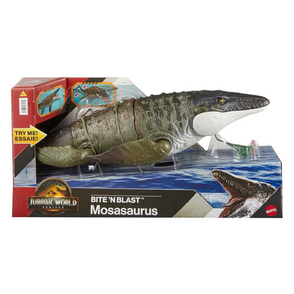 Figura Jurassic World Rebirth Mosasaurus con Acción de Batalla