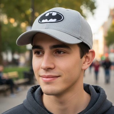 Gorra DC Comics Batman Black & White Logo Gris Jaspe