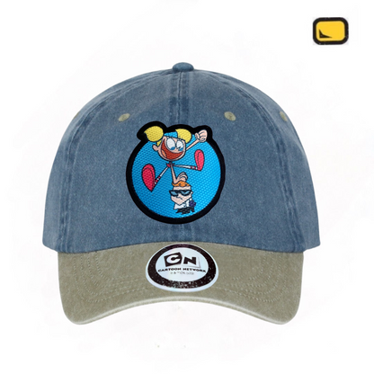 Gorra Cartoon Network Dexter’s Laboratory “Dexter & Dee-Dee” Azul-Beige Vintage