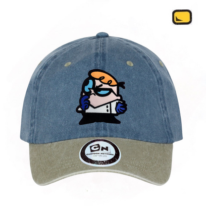 Gorra Cartoon Network Dexter’s Laboratory “Thinking Dexter” Azul-Beige Vintage