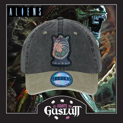 Gorra Aliens Facehugger & Ovomorph Gris/Beige Tipo Deslavada