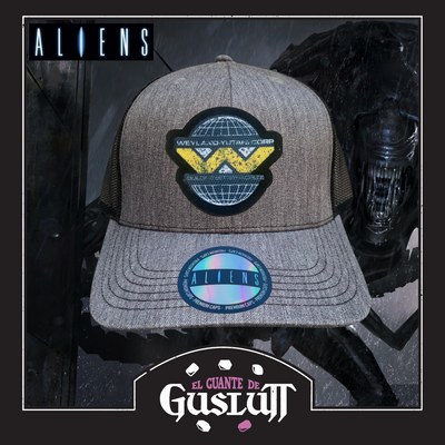 Gorra Aliens Weyland-Yutani Corp Logo Gris/Negra Tipo Trucker Premium