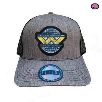 Gorra Aliens Weyland-Yutani Corp Logo Gris/Negra Tipo Trucker Premium