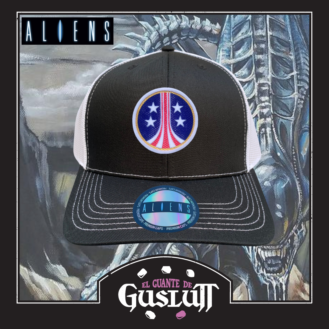 Gorra Aliens “USCM” Logo Negra-Blanca Premium Trucker