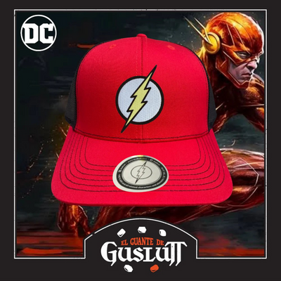 Gorra DC Comics Flash Logo Clásico Roja/Negra Tipo Trucker Premium