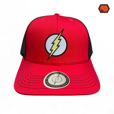 Gorra DC Comics Flash Logo Clásico Roja/Negra Tipo Trucker Premium