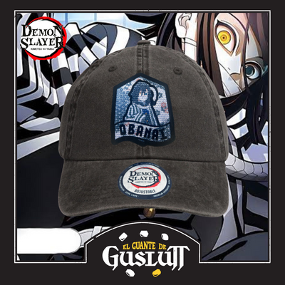 Gorra Demon Slayer: Kimetsu No Yaiba Pilar de la Serpiente Iguro Obanai Gris Tipo Deslavada