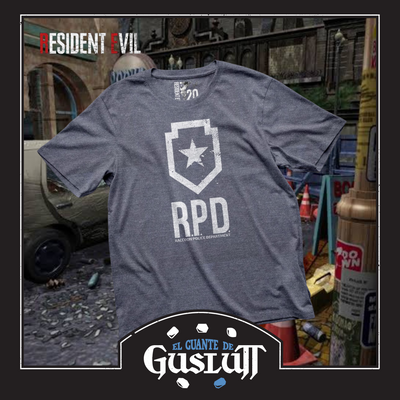 Playera Resident Evil R.P.D. Logo Azul Navy
