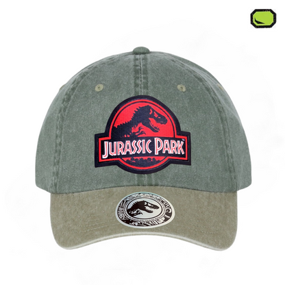 Gorra Jurassic Park “Red Classic Logo” Verde-Beige Vintage