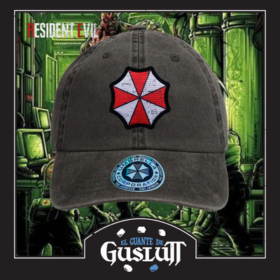Gorra Resident Evil Umbrella Logo Gris Tipo Deslavada